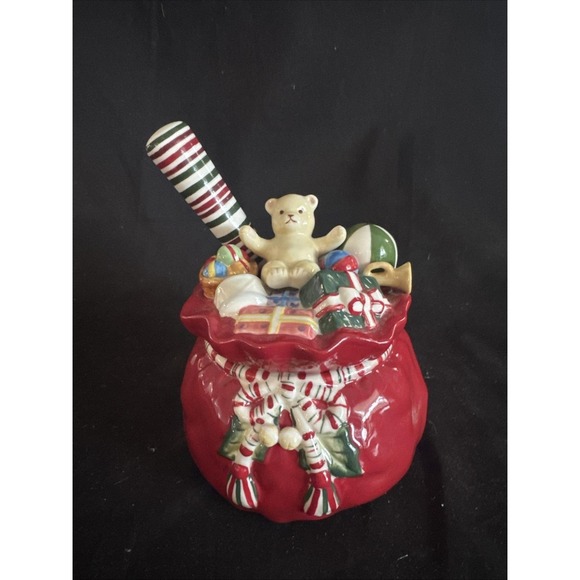 Longaberger Other - Longaberger Christmas Ceramic Candy Dish Santa's Toys Vintage